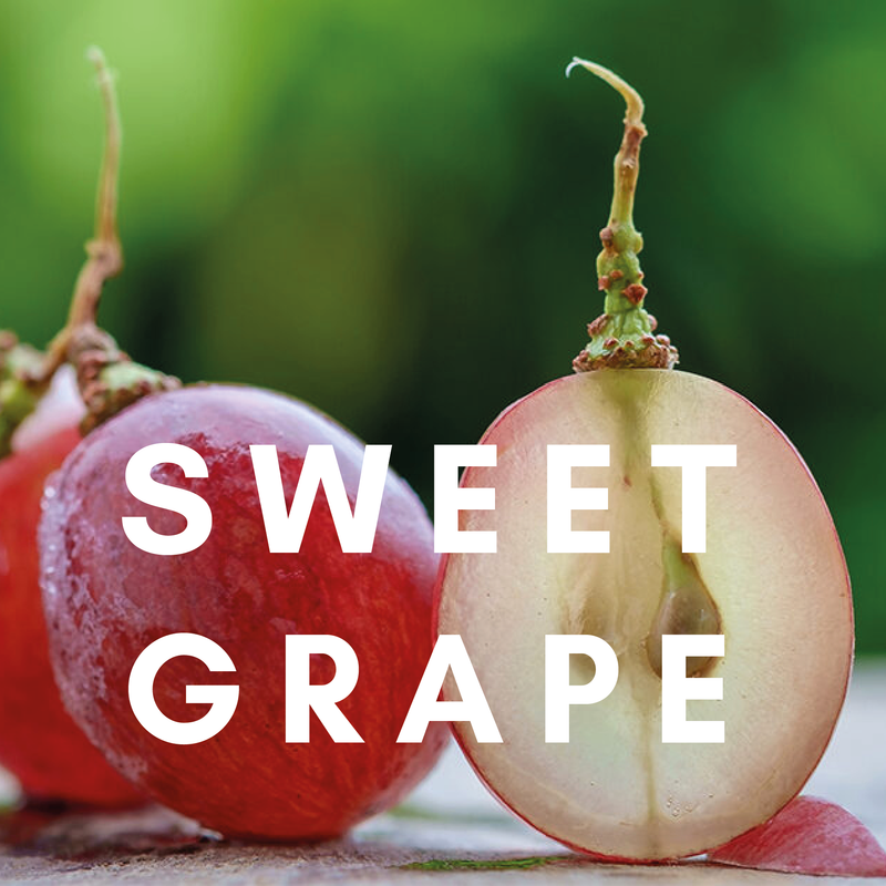 Sweet Grape Flavour E-liquid. Available in Three Flavour Strengths