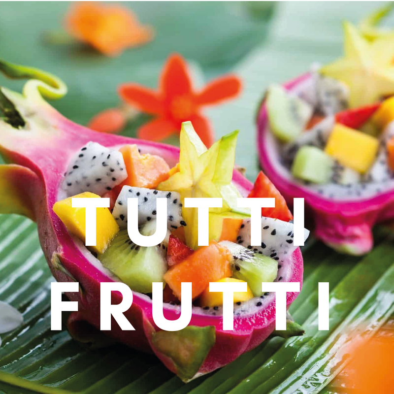 Tutti Frutti Flavour E-liquid. Available in Three Flavour Strengths