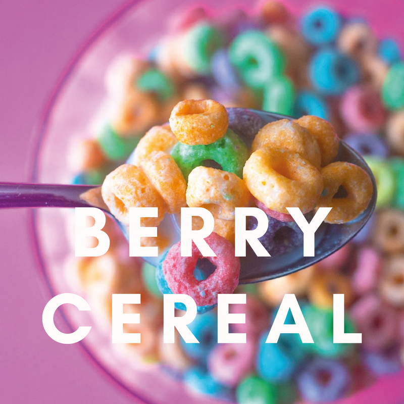 Berry Cereal Flavour E-Liquid. Available in Three Flavour Strengths
