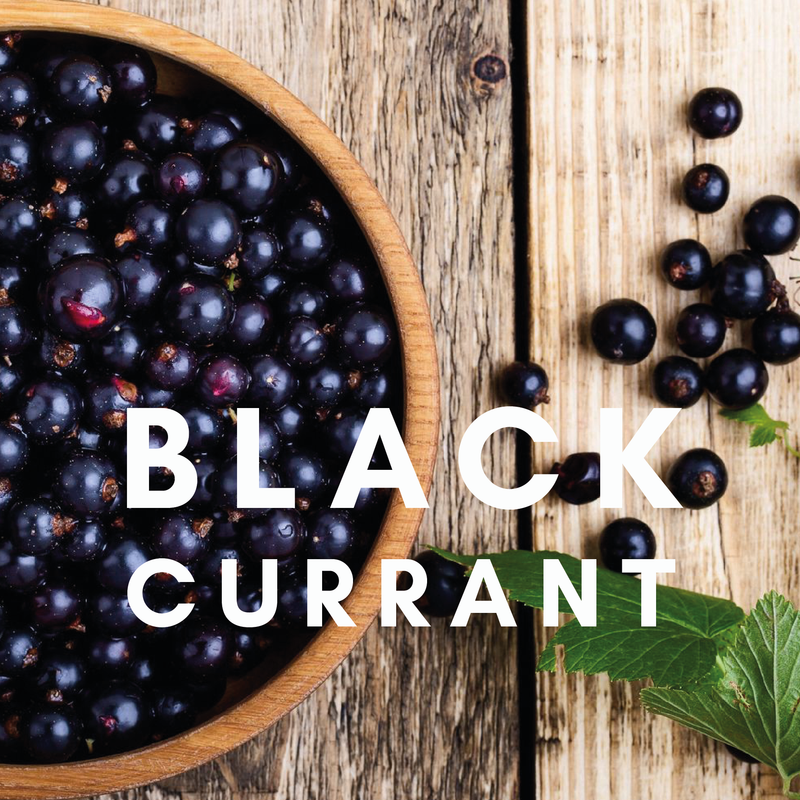 Blackcurrant Flavour E-liquid. Available in Three Flavour Strengths