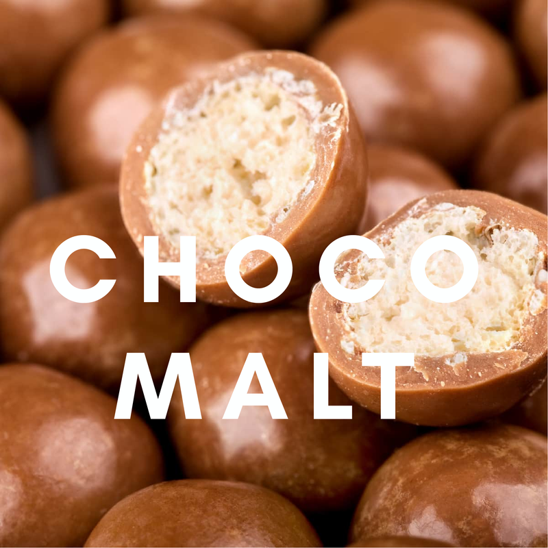 Choco Malt Flavour E-liquid. Available in Three Flavour Strengths