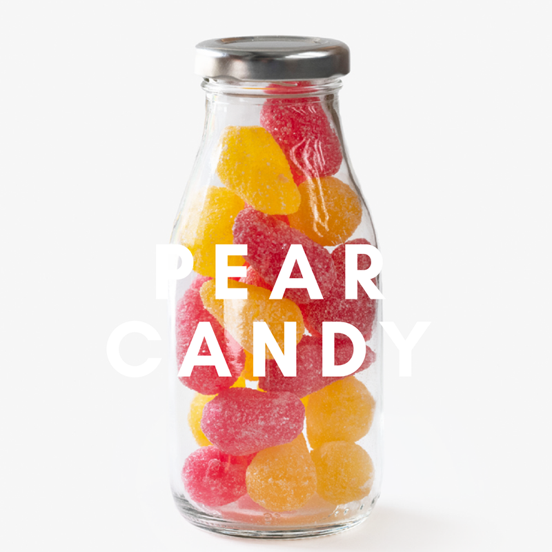 Pear Candy Flavour E-liquid. Available in Three Flavour Strengths